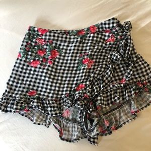 Gingham/Floral Skort